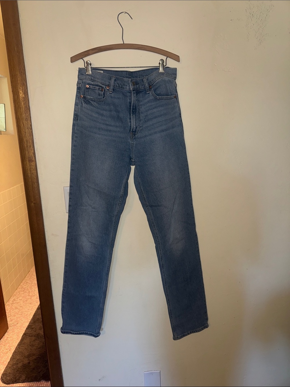 GAP Women's Blue Straight-Leg Jeans Tall